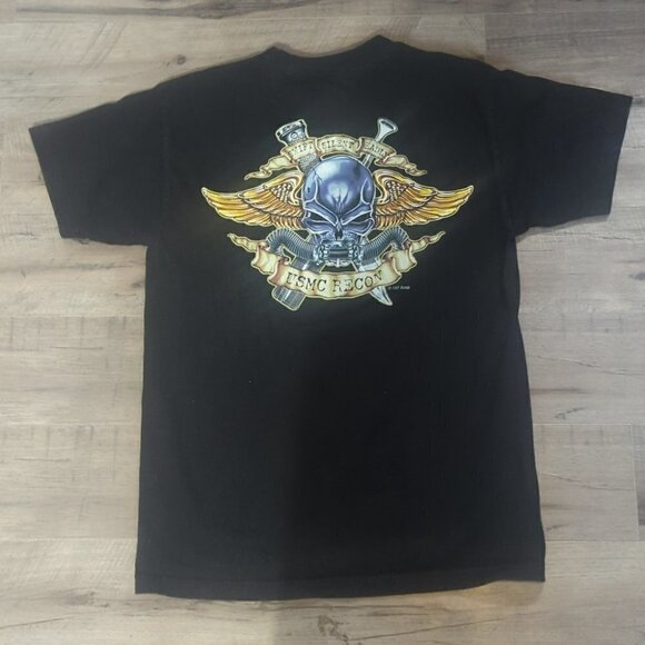 UNITED STATES MARINE RECON Men's Black T-shirt Sz. Medium - Picture 2 of 5